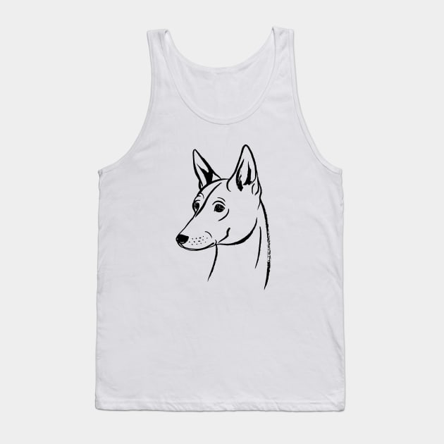 Basenji (Black and White) Tank Top by illucalliart